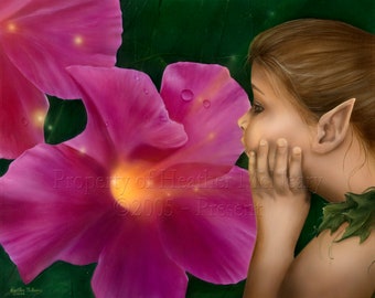 Junge Fee Floral Archival Giclée Fine Art Print | Magic of Inner Child nach Heather McNeary Größen 10x8 (14x11 verfilzt),14x11 (20x16 verfilzt)
