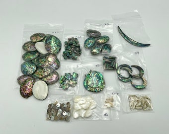 Schöne bunte Abalone & MOP Mixed Lot Destash Grab Bag | Verschiedene Größen und Formen Ungefähr 250 Perlen, Schnäppchenpreis