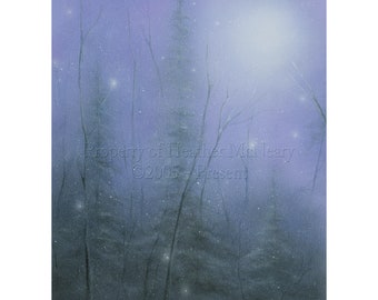 Zauberhafte Winterwald Landschaft Archival Giclée Fine Art Print | First Snow von Heather McNeary Größen 8x10 (11x14 mattiert), 11x14 (16x20 mattiert)