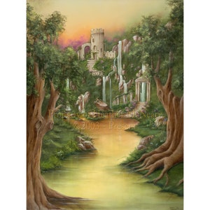Mythical Water Dreamscape Archival Giclée Fine Art Print | Mystic Falls by Heather McNeary sizes 8x10 (11x14 matted),11x14 (16x20 matted)