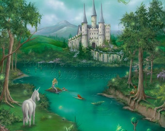 Enchanted Magical Land Archival Giclée Fine Art Print | Lauren’s World by Heather McNeary Größe 8x8 (12x12 mattiert), 12x12 (16x16 mattiert)