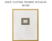 Intaglio framed- 16x20 Custom Gold Framed Intaglio - Holiday Gift - Wedding Gift - Interior Design - Home Decor - Intaglio Art - Baby Gift
