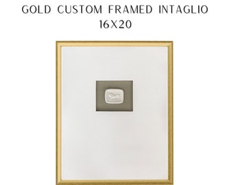 Intaglio enmarcado- 16x20 Custom Gold Framed Intaglio - Regalo de vacaciones - Regalo de boda - Diseño de interiores - Decoración del hogar - Arte de huecograbado - Regalo de bebé