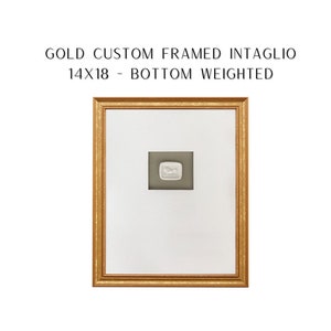 Intaglio framed- 14 x 18 Custom Gold Framed Intaglio - Holiday Gift - Wedding Gift - Interior Design - Home Decor - Intaglio Art - Baby Gift