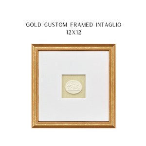 Intaglio framed - Custom Gold Framed Intaglio - Holiday Gift - Wedding Gift - Interior Design - Home Decor - Intaglio Art - Baby Gift