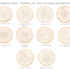 Antiqued Finish | Plaster Intaglios | Parables of Jesus Intaglios | Gems Medallions | Home Decor | HIGH END QUALITY