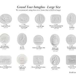Plaster Intaglios | Large Size | White Grand Tour Intaglios Gems Medallions | Home Decor | HIGH END QUALITY | Diy