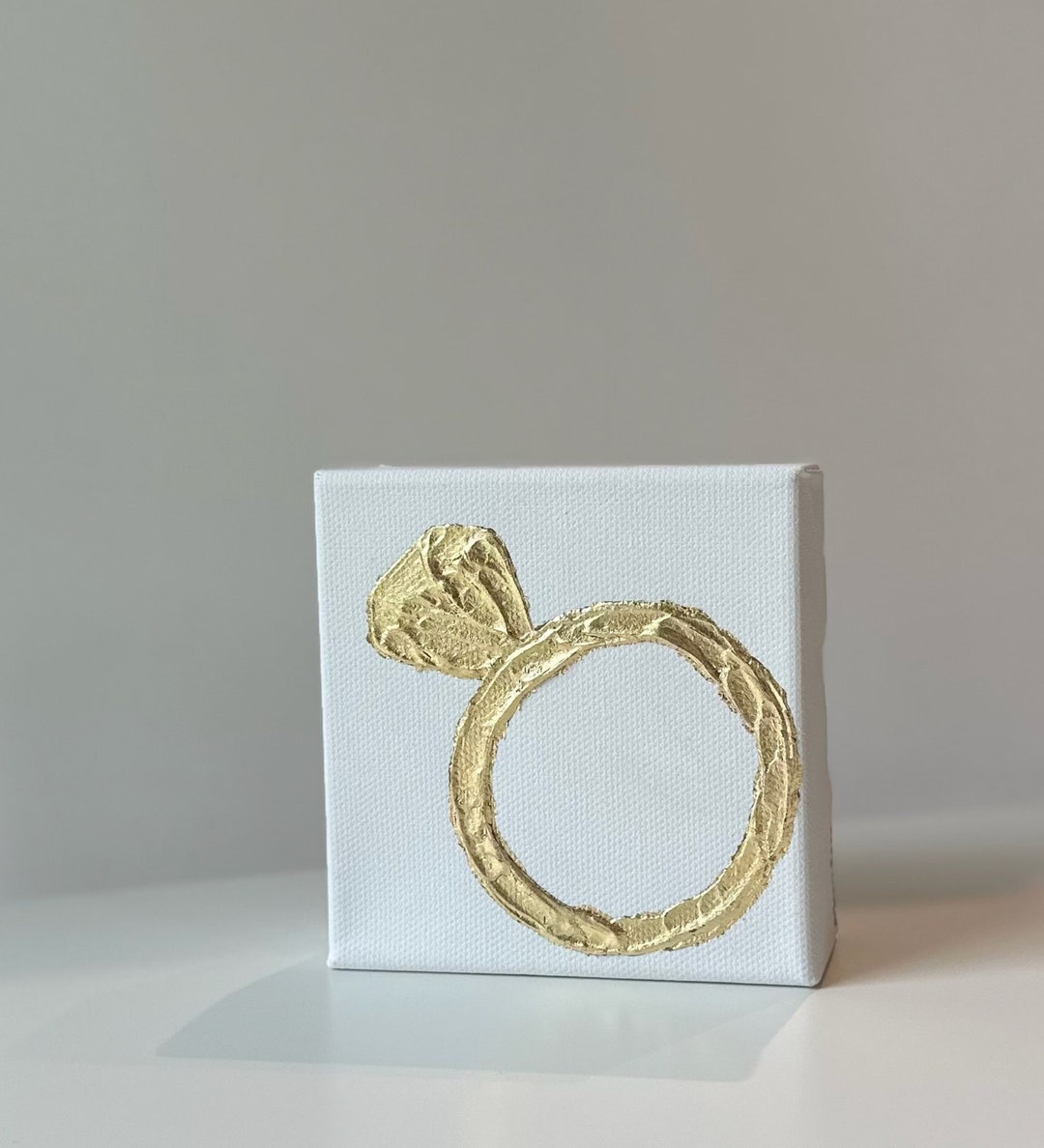 4x4 Ring Season Canvas | Gold Leaf Art | Special Gift | Handmade Art ...
