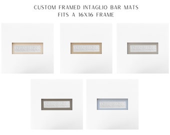CUSTOM: 16x16 Design your own Intaglio Bar Mat |  Holiday Gift | Wedding Gift | Interior Design | Home Decor | Intaglio Art | Baby Gift