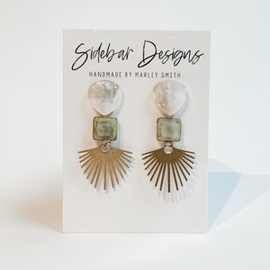 The Claiborne Earrings - Mother of Pearl Earrings - Bridal Earrings - Bridesmaid Earrings - Bride Earrings - Everyday Earrings