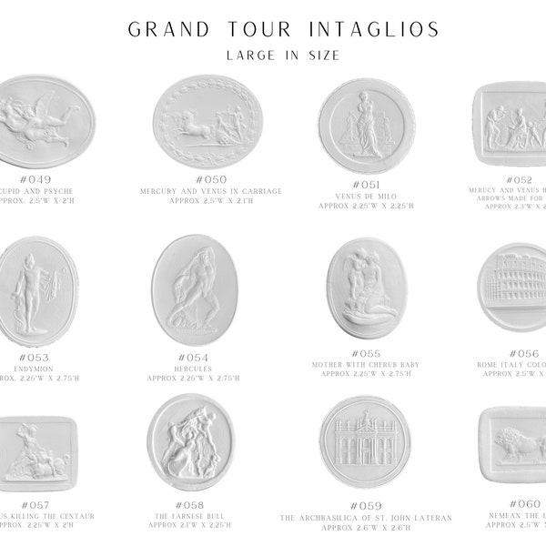 Plaster Intaglios - White Grand Tour Intaglios Gems Medallions - Home Decor - HIGH END QUALITY