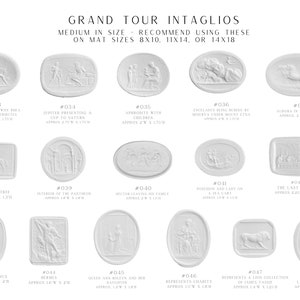 Plaster Intaglios - White Grand Tour Intaglios Gems Medallions - Home Decor - HIGH END QUALITY