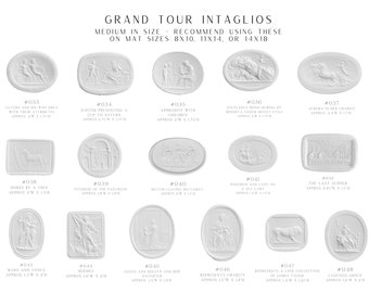 Plaster Intaglios - White Grand Tour Intaglios Gems Medallions - Home Decor - HIGH END QUALITY