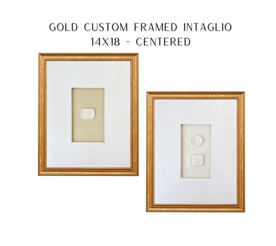  INTAGLIO フォトフレーム 13x18cm Intaglio Framed - 14x18 Custom Centered Gold Framed Intaglio -gift