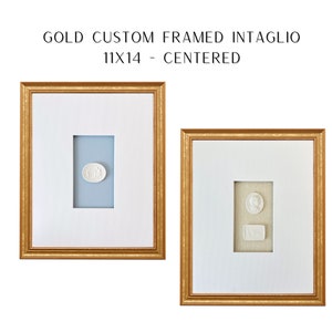 Intaglio emoldurado | 11x14 Intaglio emoldurado dourado centralizado personalizado | Presente | Presente de casamento | Design de interiores | Decoração para casa | Arte em entalhe - Presente para bebê