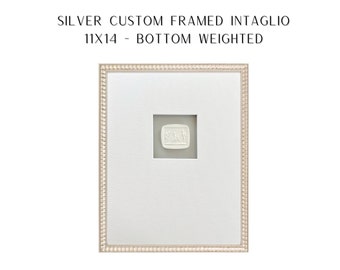 Intaglio framed | 11x14 Custom Bottom Weighted Silver Framed Intaglio | Gift | Wedding Gift | Interior Design | Home Decor | Intaglio Art