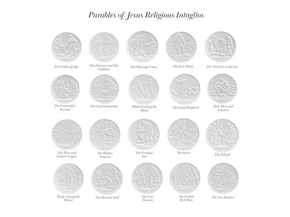 Plaster Intaglios | Parables of Jesus Intaglios | Gems Medallions | Home Decor | HIGH END QUALITY | Diy | Religious Medals