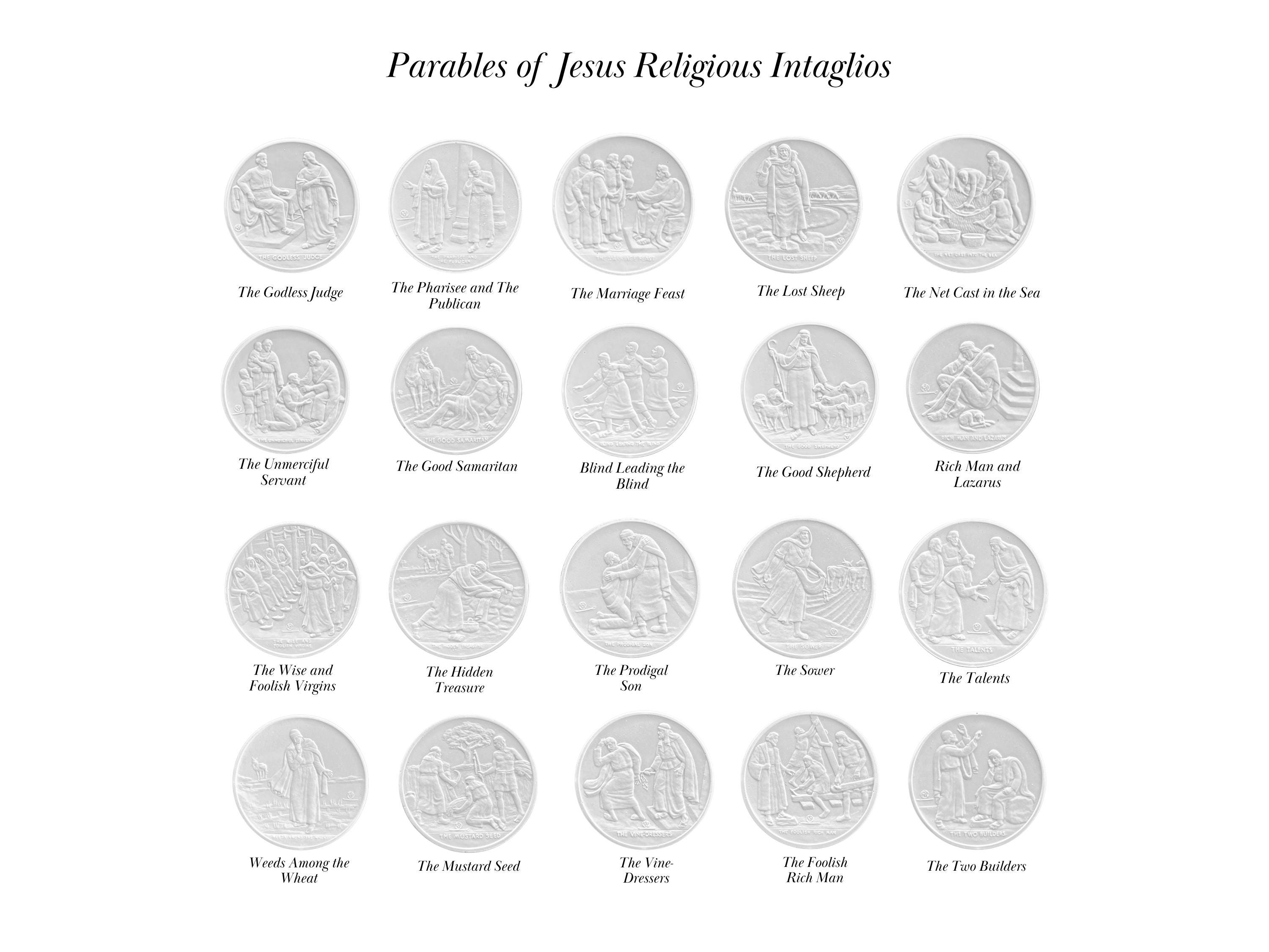 Plaster Intaglios | Parables of Jesus Intaglios | Gems Medallions | Home Decor | HIGH END QUALITY | Diy | Religious Medals