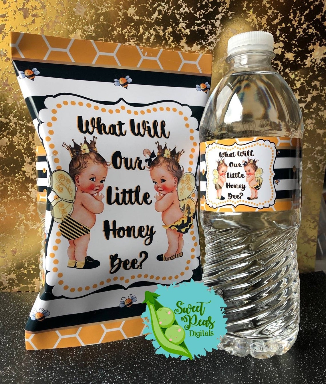 Our Little Honey Bee Gender Reveal Printable Chip Bag & Water Etsy