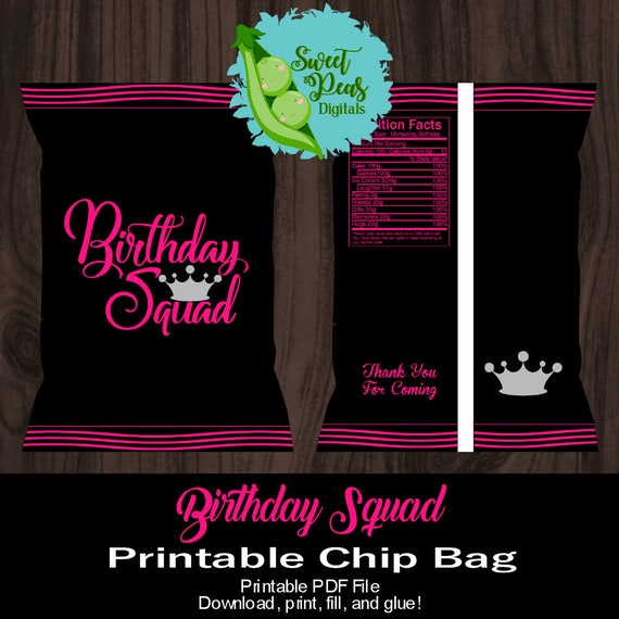 Birthday Squad Printable Chip Bags Il_570xn