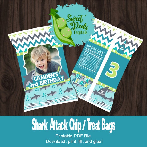 Shark Attack Printable Chip Bag Il_570xn
