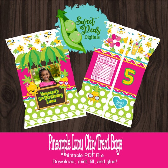 Pineapple Luau Printable Chip/Favor Bags Il_570xn