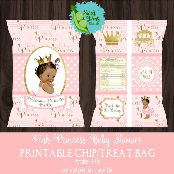 Pink Princess Baby Shower Printable Chip Bag Il_570xn