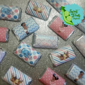 Touchdowns Or Tutus Gender Reveal Miniature Candy Bar Wrappers - African American