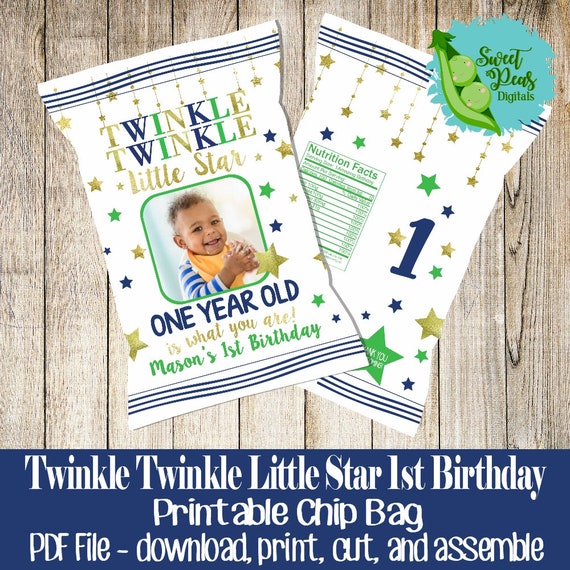 Twinkle Twinkle Little Star 1st Birthday Printable Chip Bag Il_570xn