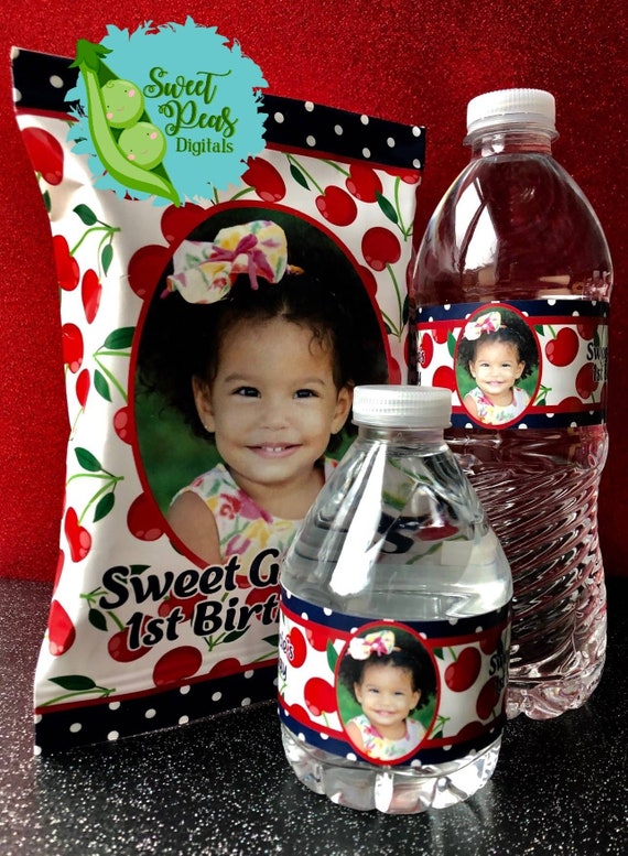 Printable Sweet Cherry Birthday Chip Bag & Water Bottle or Capri Sun Combo Il_570xn