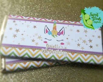 Magical Unicorn Printable Nugget Candy Bar Wrappers | Etsy