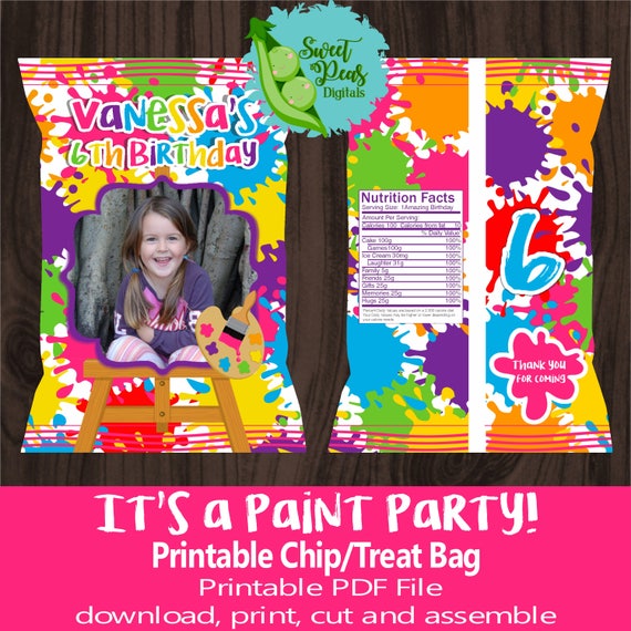 It's A Paint Party Printable Chip Bag Il_570xn