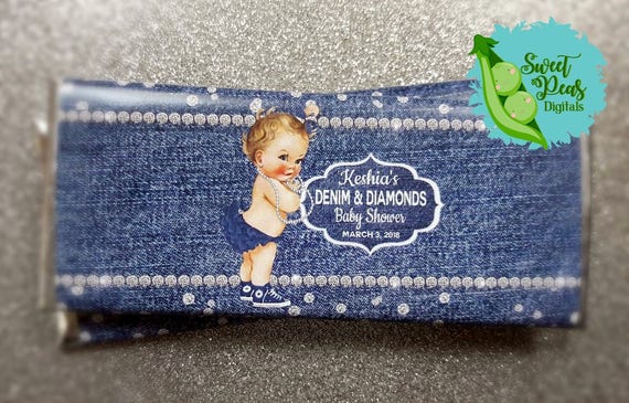 Diamonds & Denim Baby Shower Printable Candy Bar Wrappers Il_570xn