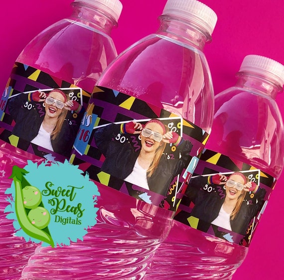 Totally 80's Printable Water Bottle Wrappers Il_570xn