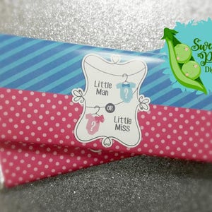 Onesie Gender Reveal Printable Candy Bar Wrappers