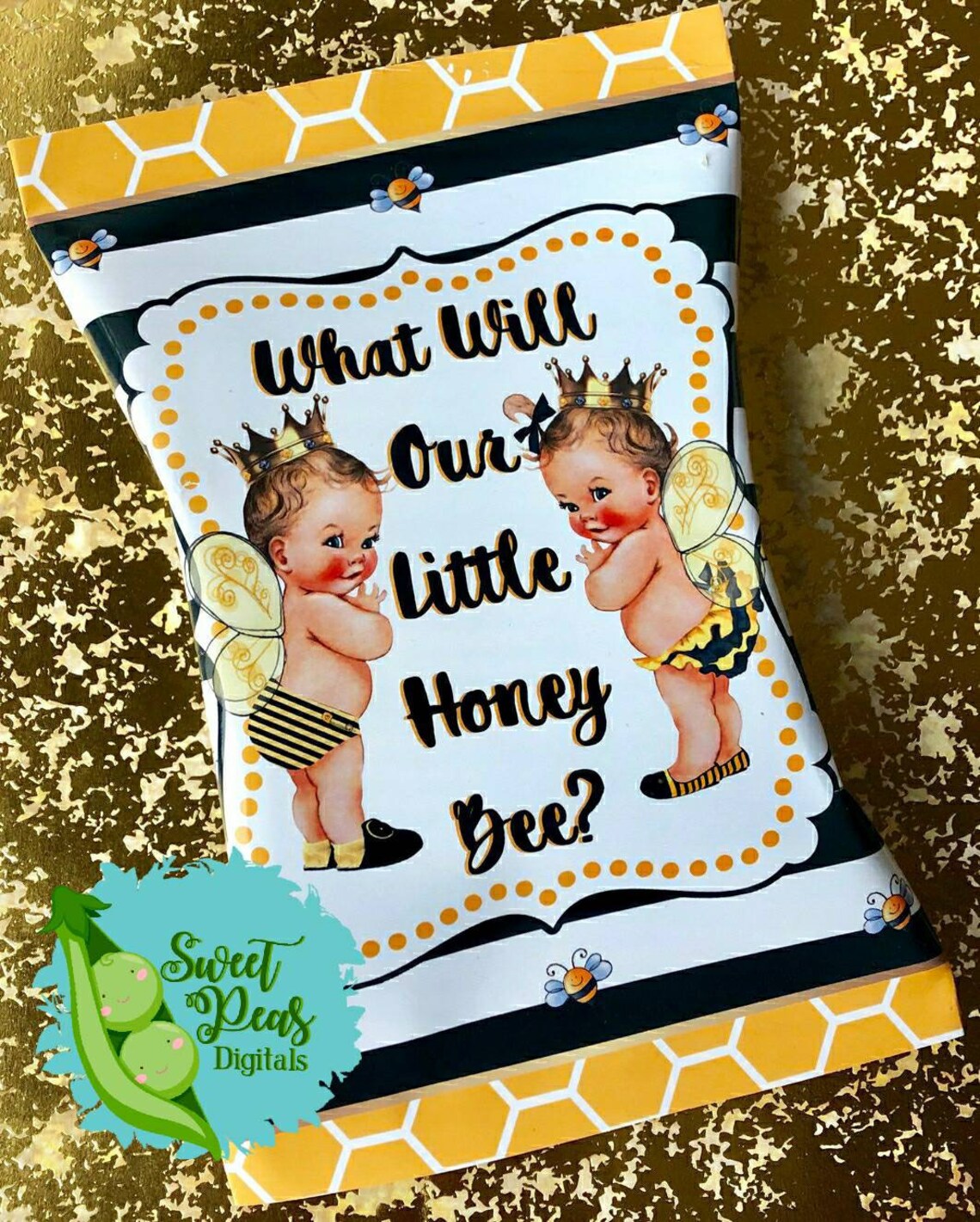 Our Little Honey Bee Gender Reveal Printable Chip Bag & Water Etsy