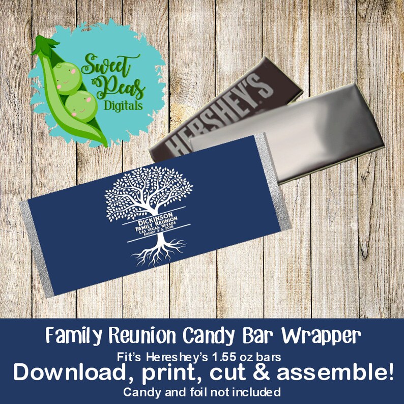 Family Tree Family Reunion Printable Candy Bar Wrappers - Etsy Denmark