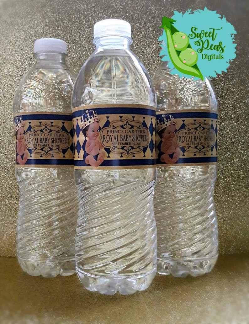 Royal Prince Baby Shower Chip Bag with Water Bottle Combo