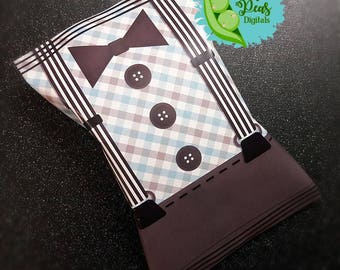 Little Gentleman Blue & Gray Printable Chip Bag