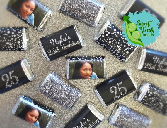 Black Denim & Diamonds Printable Miniature Candy Bar Wrappers Il_570xn