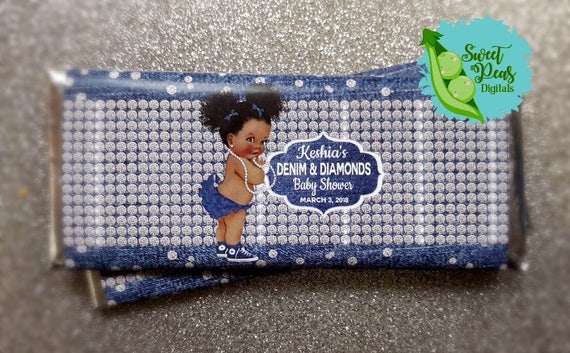 Diamonds & Denim All Blinged Out Baby Shower Printable Candy Bar Wrappers Il_570xn