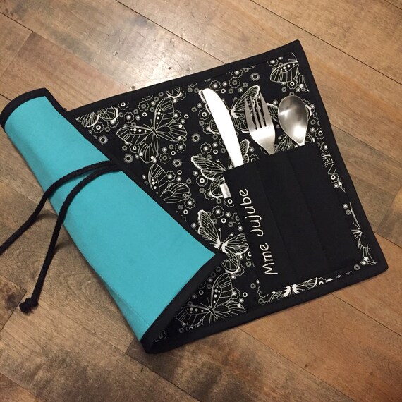 Napperon tissu pour lunch pochette ustensiles