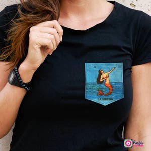 La Sirena Loteria The Siren Stick-on T-shirt pocket Patch Patches for clothing image 2
