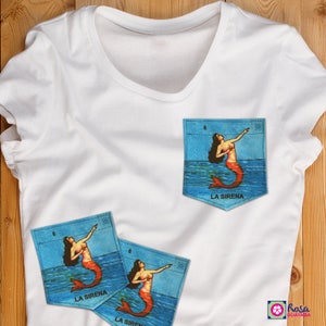 La Sirena Loteria The Siren Stick-on T-shirt pocket Patch Patches for clothing image 4