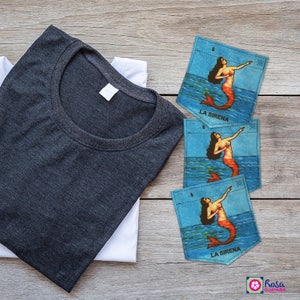La Sirena Loteria The Siren Stick-on T-shirt pocket Patch Patches for clothing image 6
