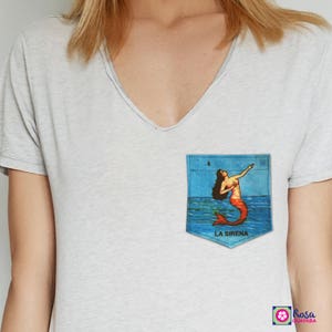 La Sirena Loteria The Siren Stick-on T-shirt pocket Patch Patches for clothing image 5