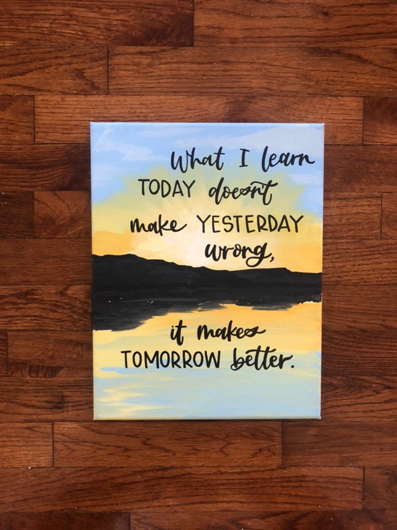 Custom 11x14 Canvas Quote Art Handpainted Calligraphy Etsy