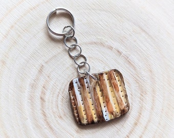 Matzah Keychain, Jewish Keychain, Passover Gifts, Judaica Gift for a Woman, Jewish Gifts for Men, Jewish Charms, Funny Jewish Gift