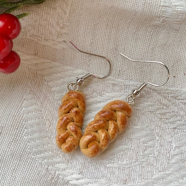 Challah Earrings Dangle, Jewish Food Earrings, Passover Gift for Women, Bat Mitzvah Gift for Girl, Jewish Jewelry, Judaica Gifts for Her