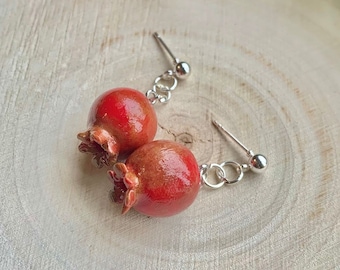 Pomegranate Earrings Dangle, Jewish Jewelry Dainty, Persian Jewelry for Mom, Judaica Gifts for Daughter, Rosh Hashanah Gift, Judaica Jewelry